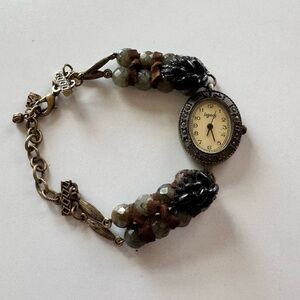 Legacy Gold and Brass Beaded Women's Watch